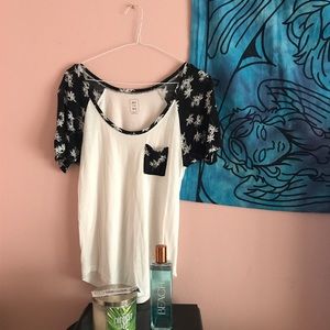 Palm Tree Printed Baseball Short Sleeve