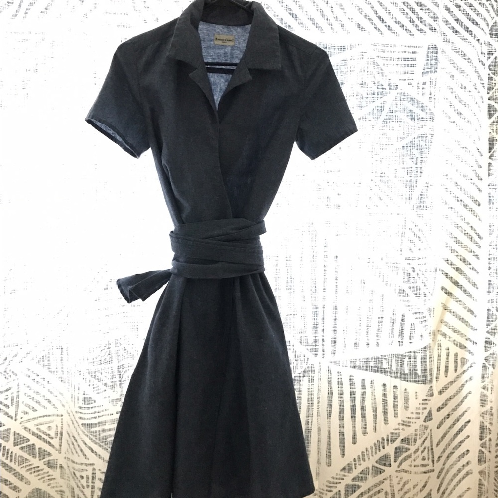 Darling blue wrap dress. Bridge and Burn, PDX.