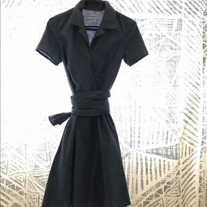 Darling blue wrap dress. Bridge and Burn, PDX.