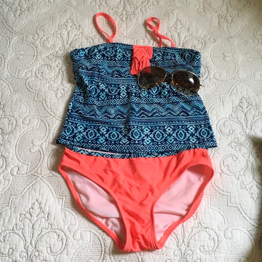 Girls tribal print tankini