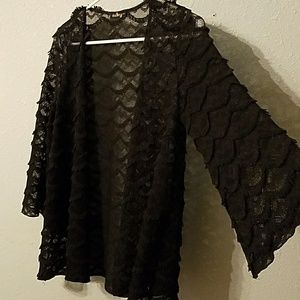 Black sheer kimono