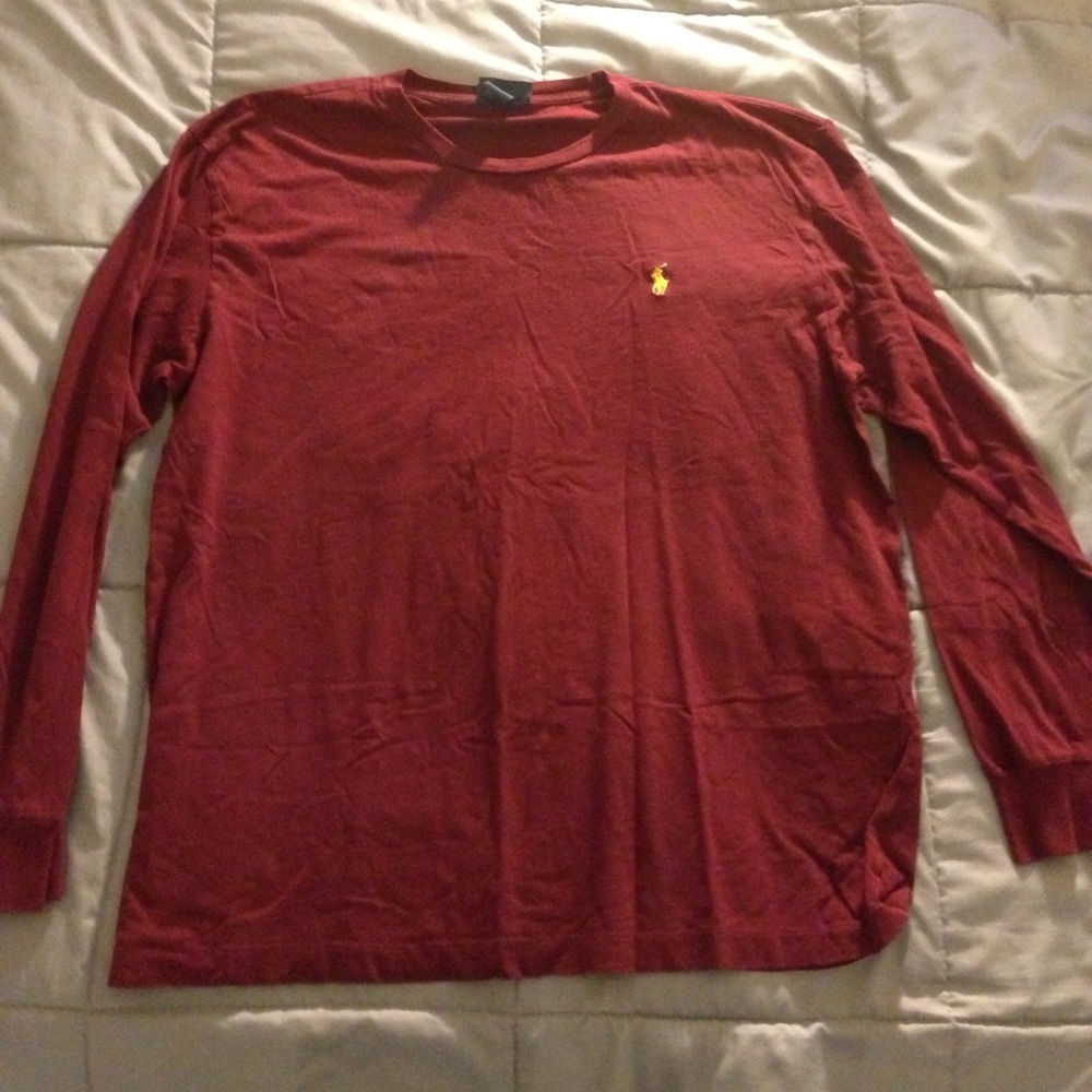 Maroon Long-Sleeve Polo by Ralph Lauren