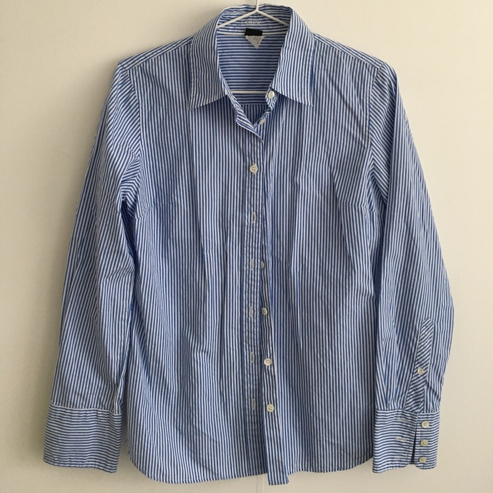 J. Crew striped button down shirt.