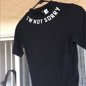 H&M Divided 3/4 I'm Not Sorry crop top