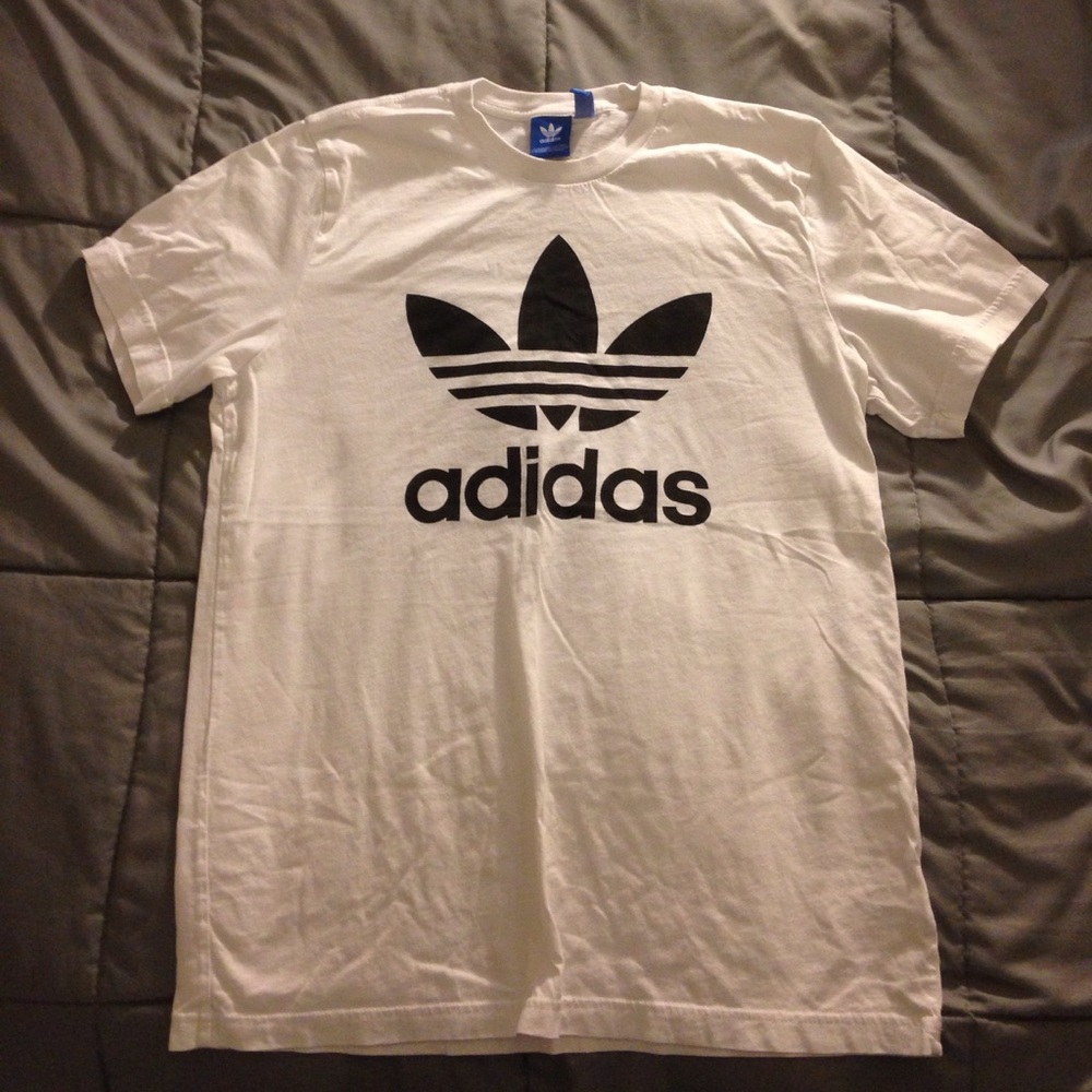 White Adidas Logo Shirt