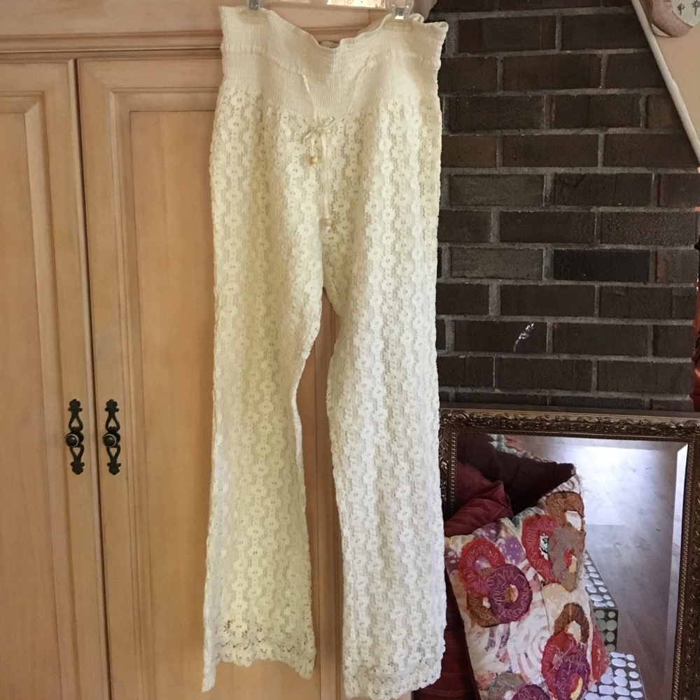 SOL clothing Ivory lace pants Sz L