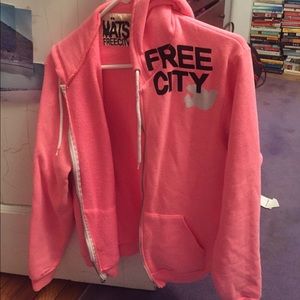 Free city bright pink sweatshirt