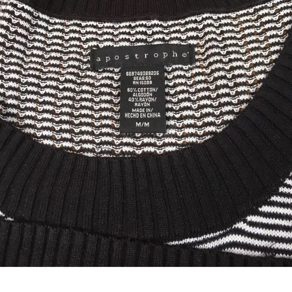 Women's Apostrophe Crewneck Sweater Sz M - Picture 2 of 3