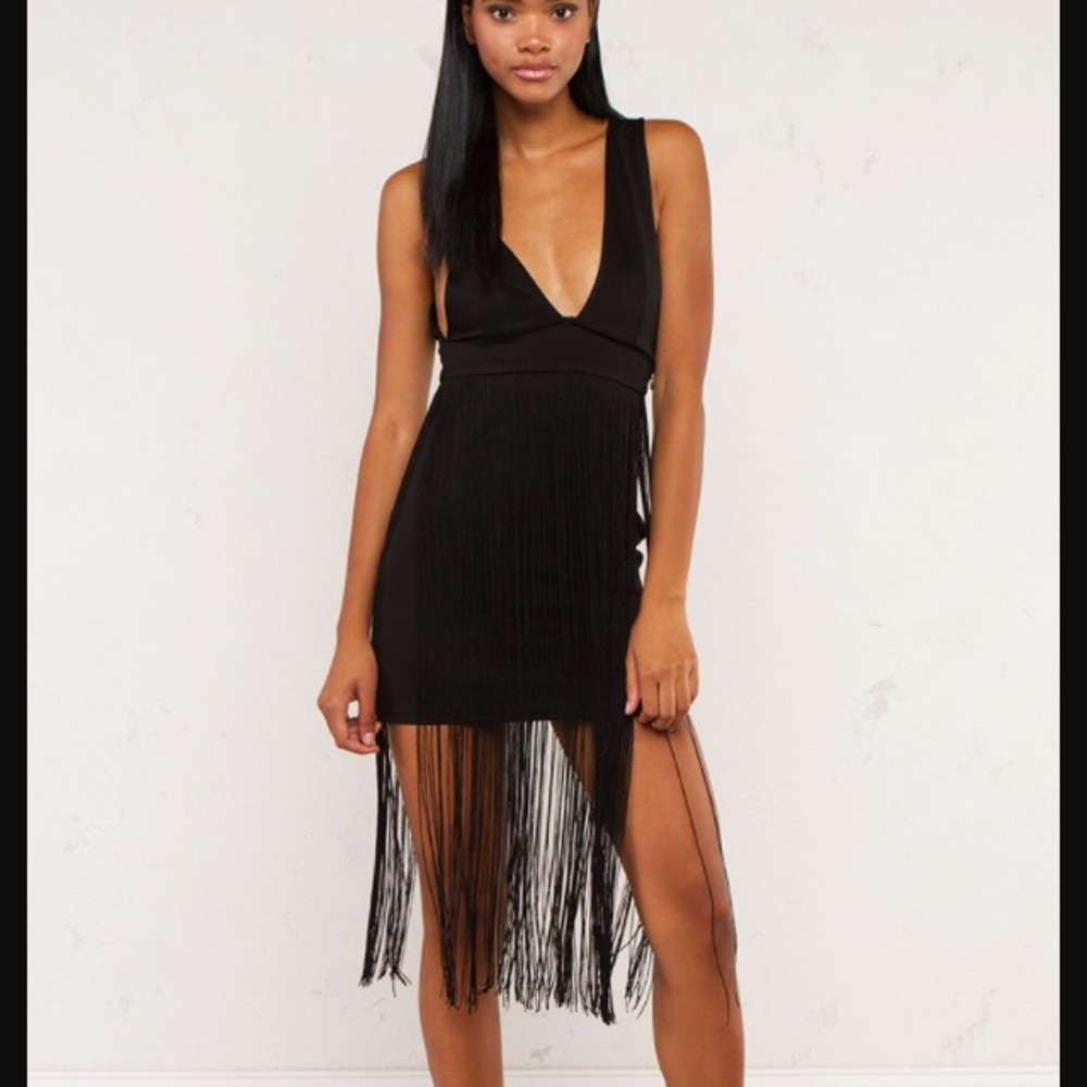Black Fringe Dress