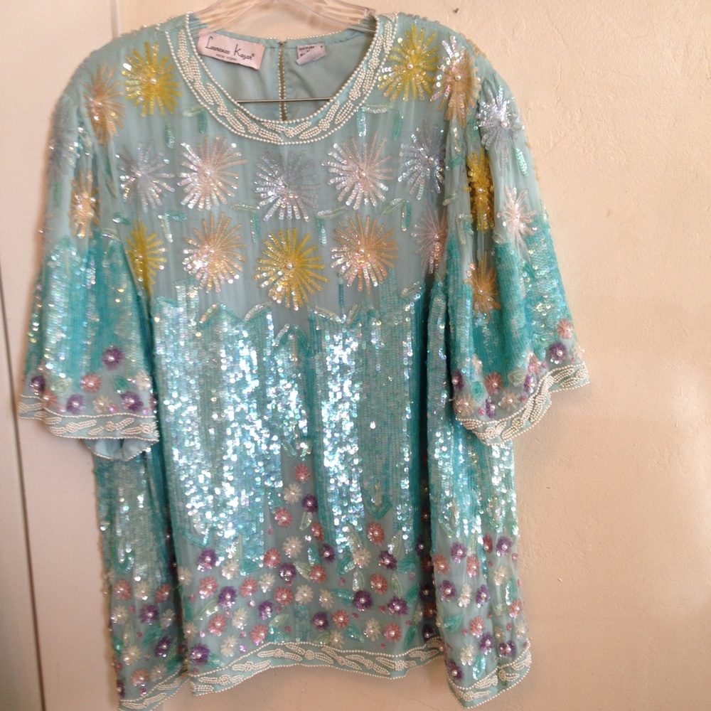 Sequin vintage boho top plus size oversized
