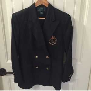 Black double breasted Ralph Lauren blazer