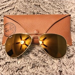Ray-Ban Gold Mirrored Aviators