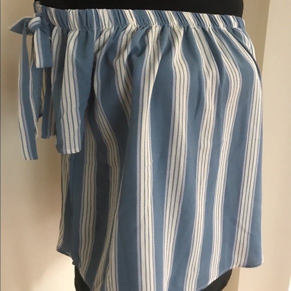 STRIPED OFF THE SHOULDER TOP - Picture 2 of 5