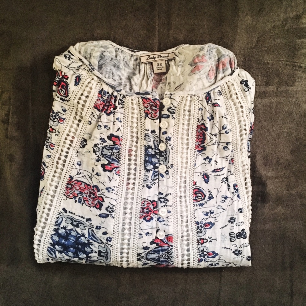 lucky brand boho long sleeve tee