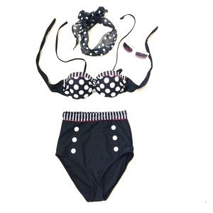 ✨NWOT✨Polka Dot high waist swimsuit
