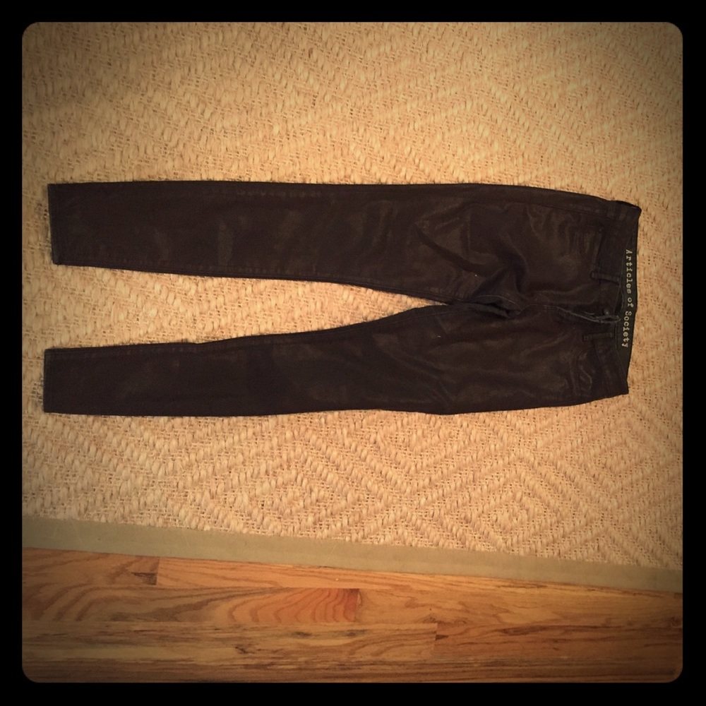 Maroon/black articles of society jeans