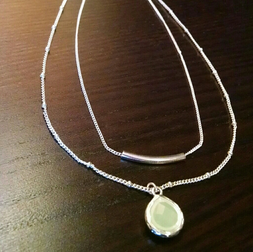 Light green & silver necklace