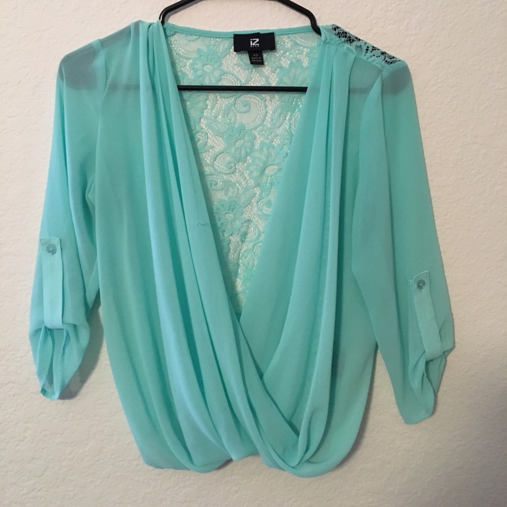 Lacy seafoam green shirt