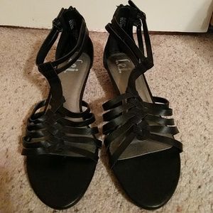 Black gladiator sandals
