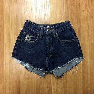 Cut Off High Waisted Denim Shorts