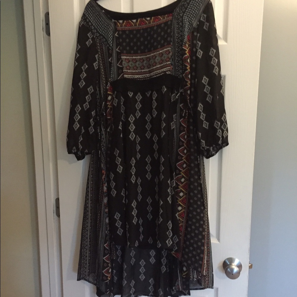 Black Hi-Lo Dress - Chiffon