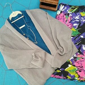 Sonoma XXL gray open shawl collar long sweater