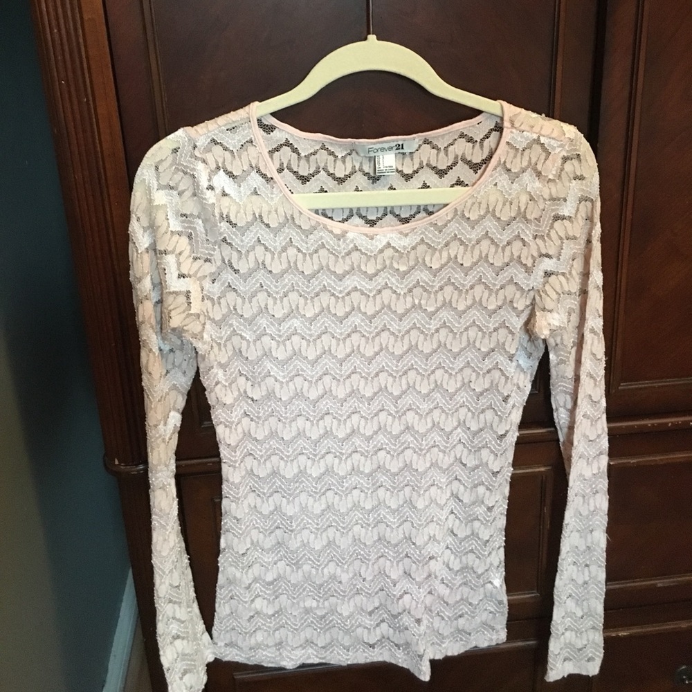 Long Sleeve Zig Zag Print Top