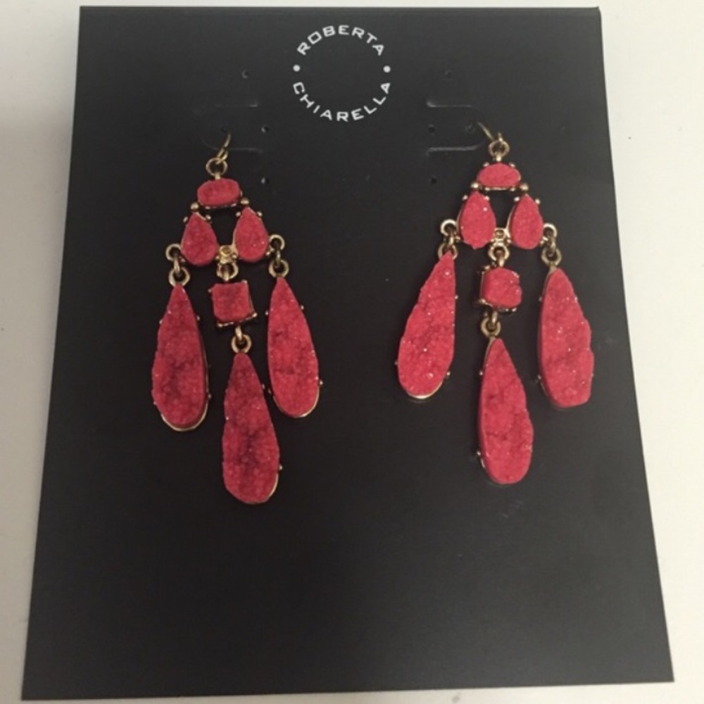Roberta Chiarella NEW chandelier red earrings vintage style
