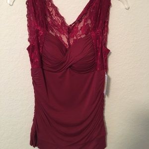 Maroon lace tank