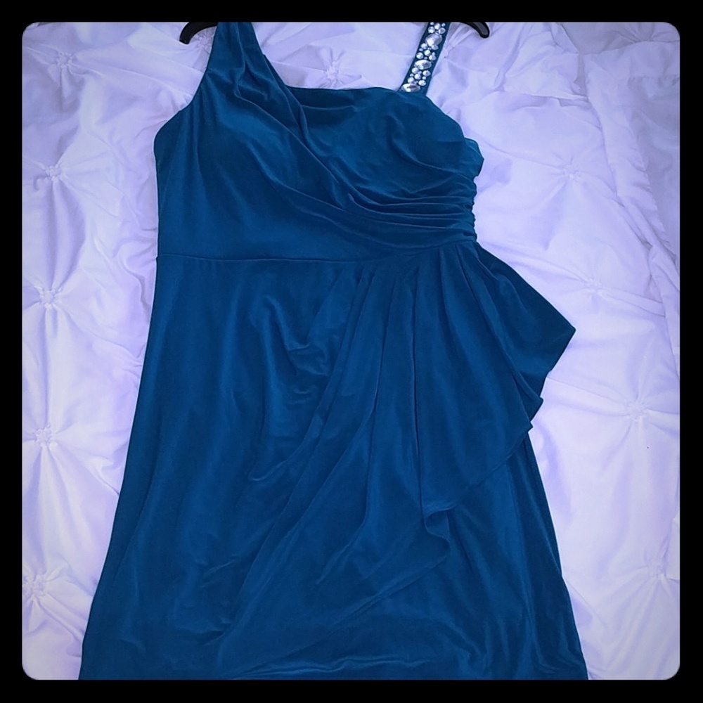 Teal short party dress