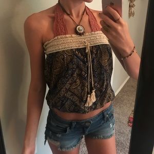 Paisley and Crochet Tube Top