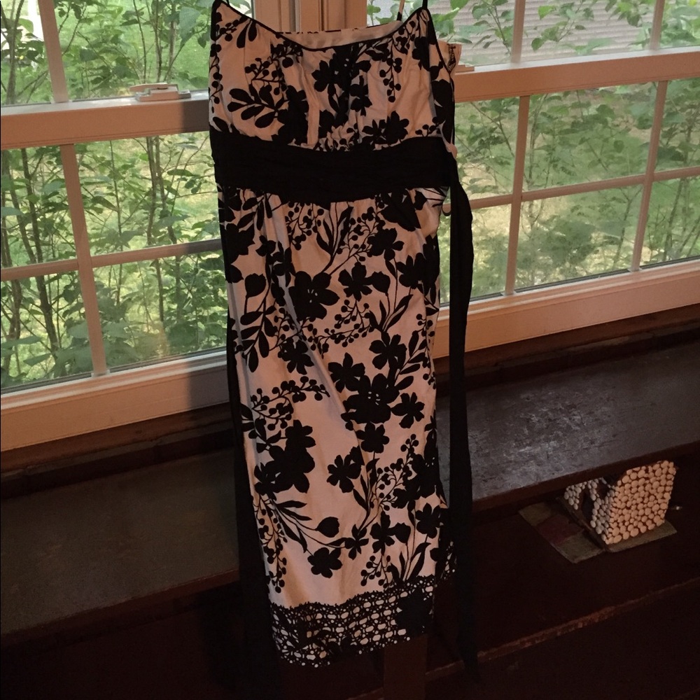 Black and white floral dress
