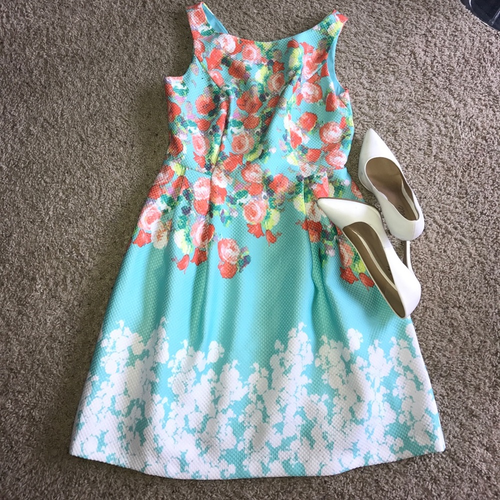 Mint green floral dress