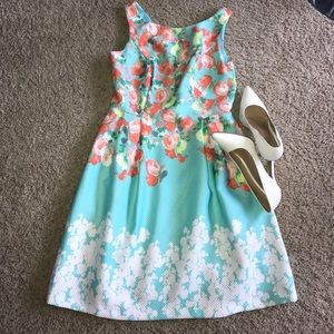 Mint green floral dress