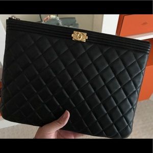 Chanel Boy Lamb Clutch