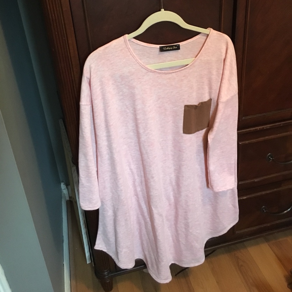 3/4 Sleeve Suede Detail Tunic