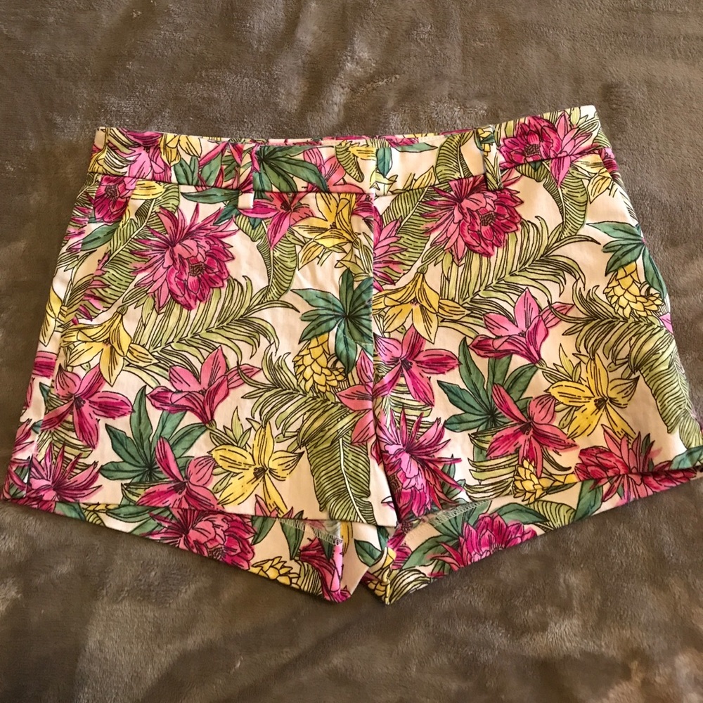H&M multi color floral print shorts pockets