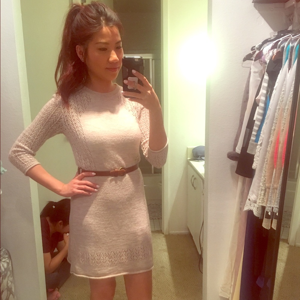 Top shop sweater dress beige khaki