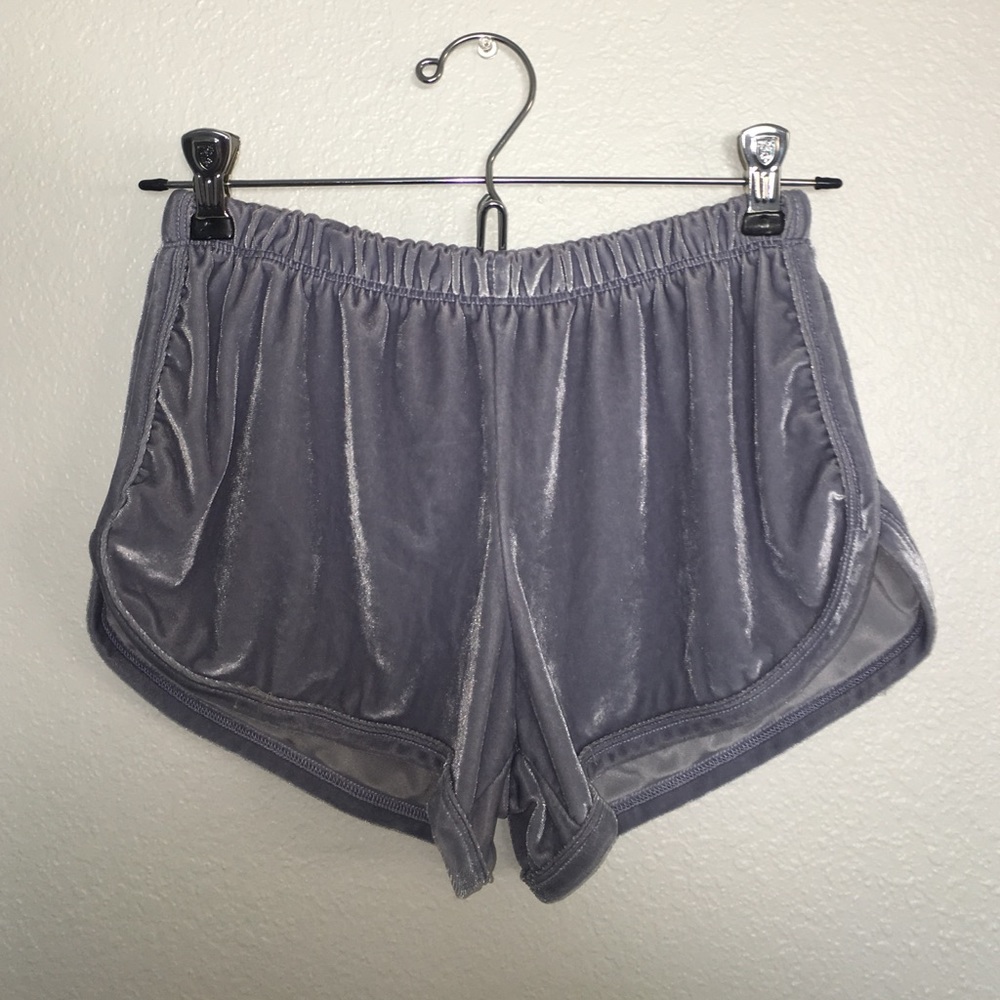 blue/grey velvet brandy shorts