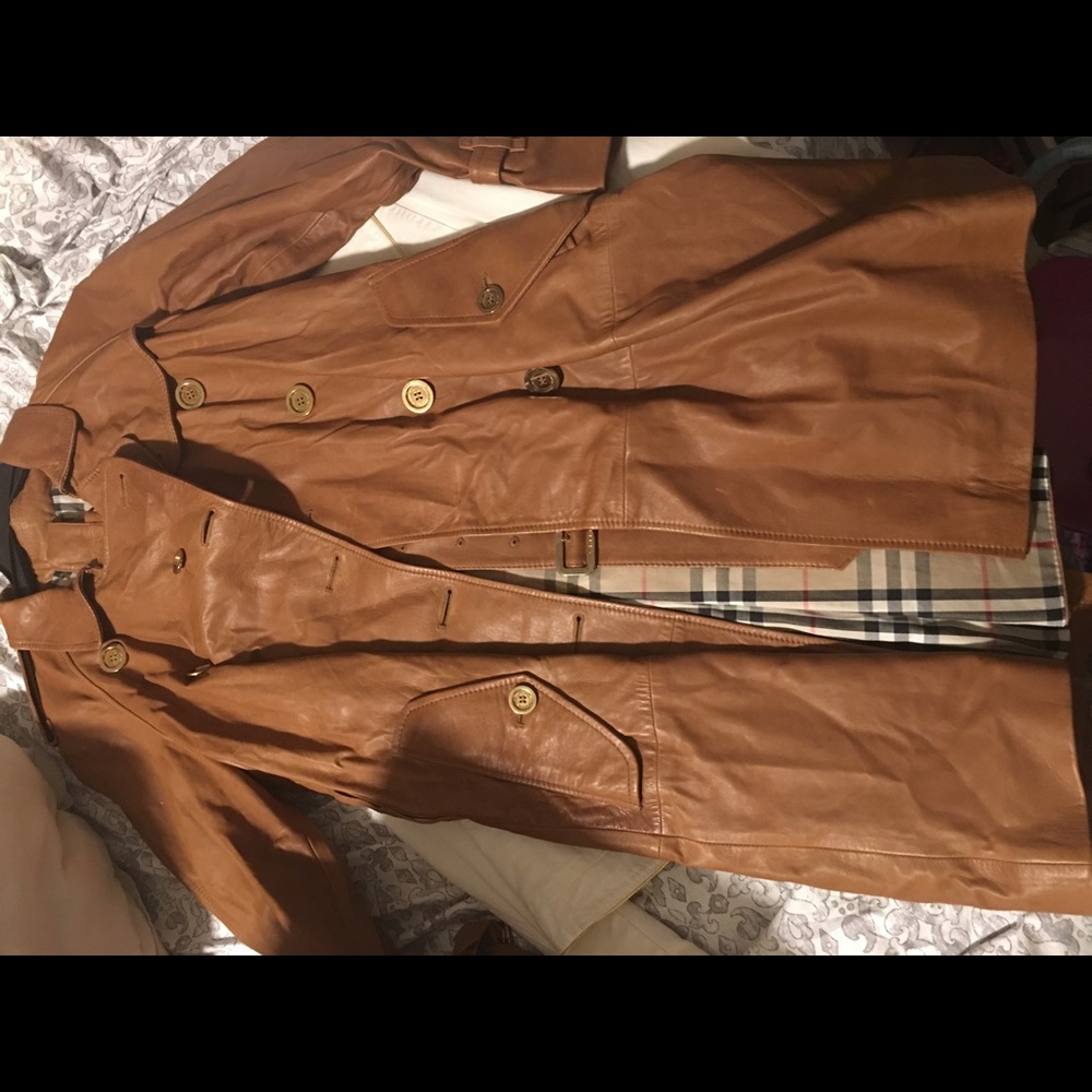 Leather coat Burberry