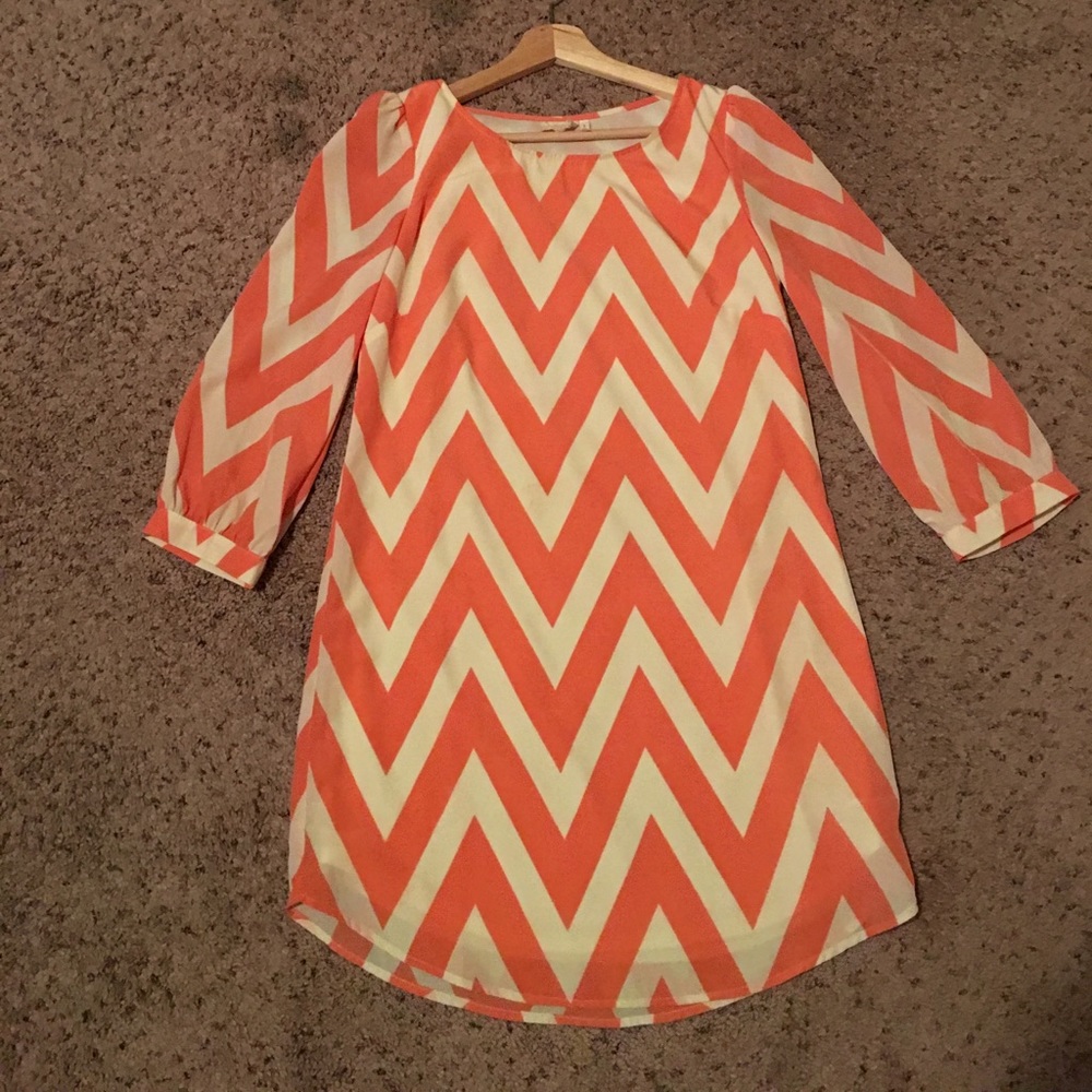 Peach chevron dress