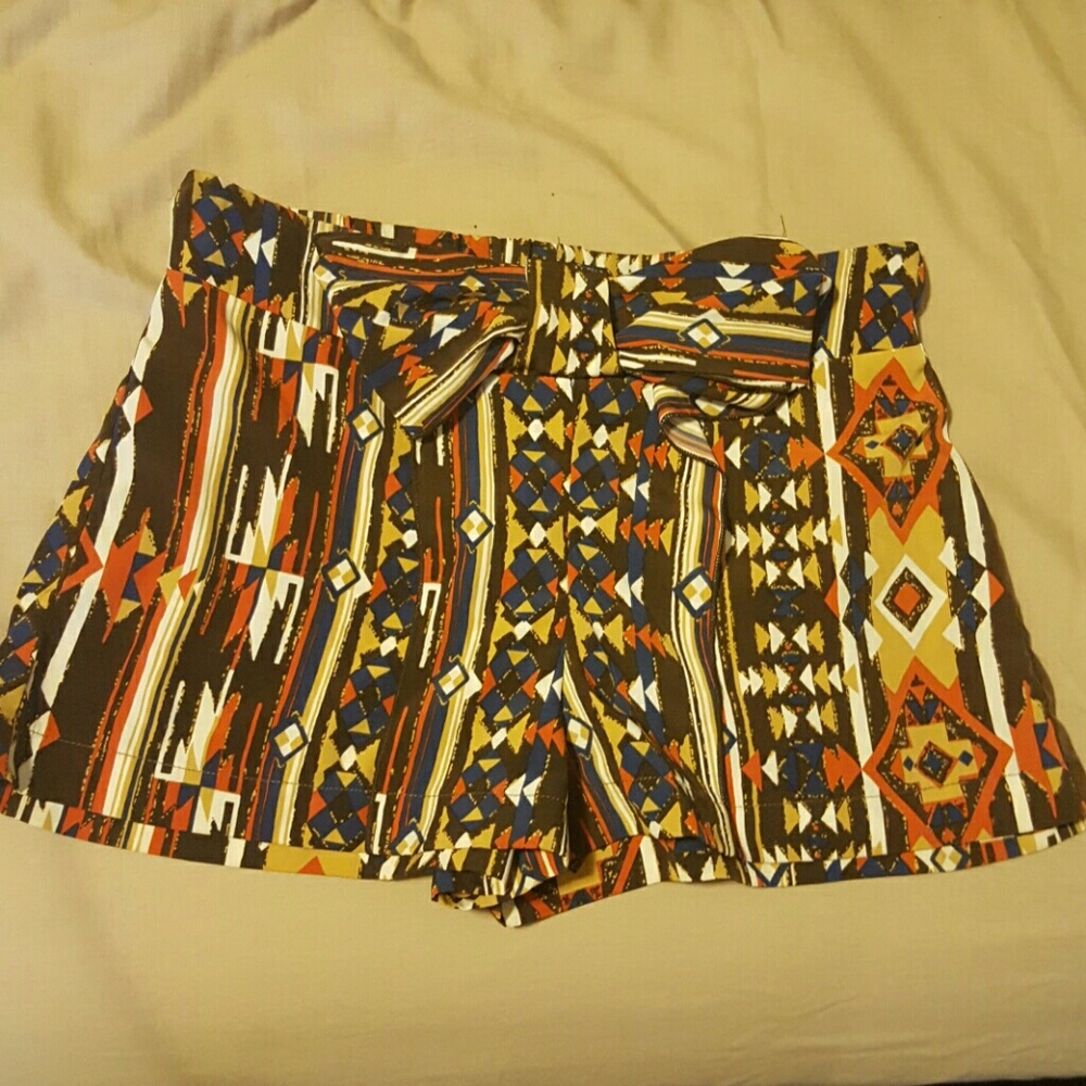 Multi colored Satin feel shorts