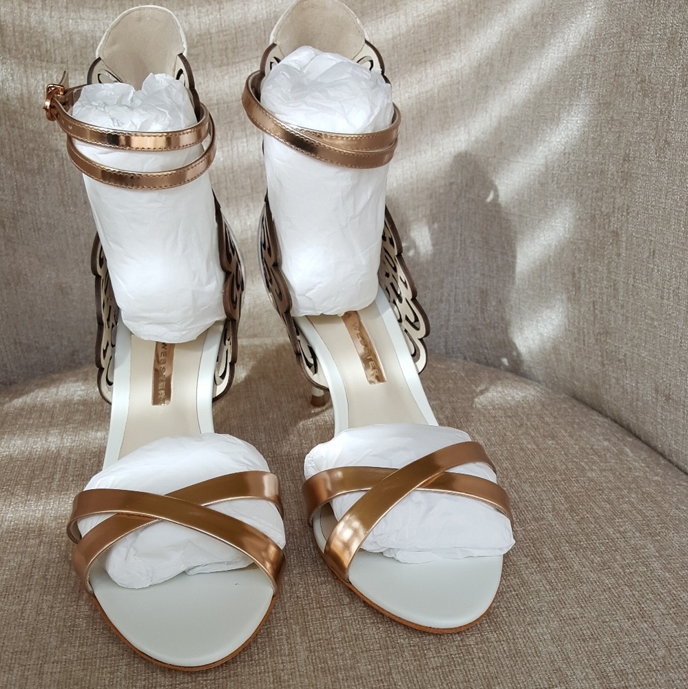 NIB Sophia Webster Leather Metallic Micah Pumps - Picture 4 of 7