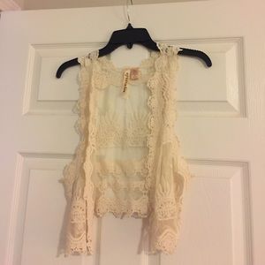 Cream Lace Vest