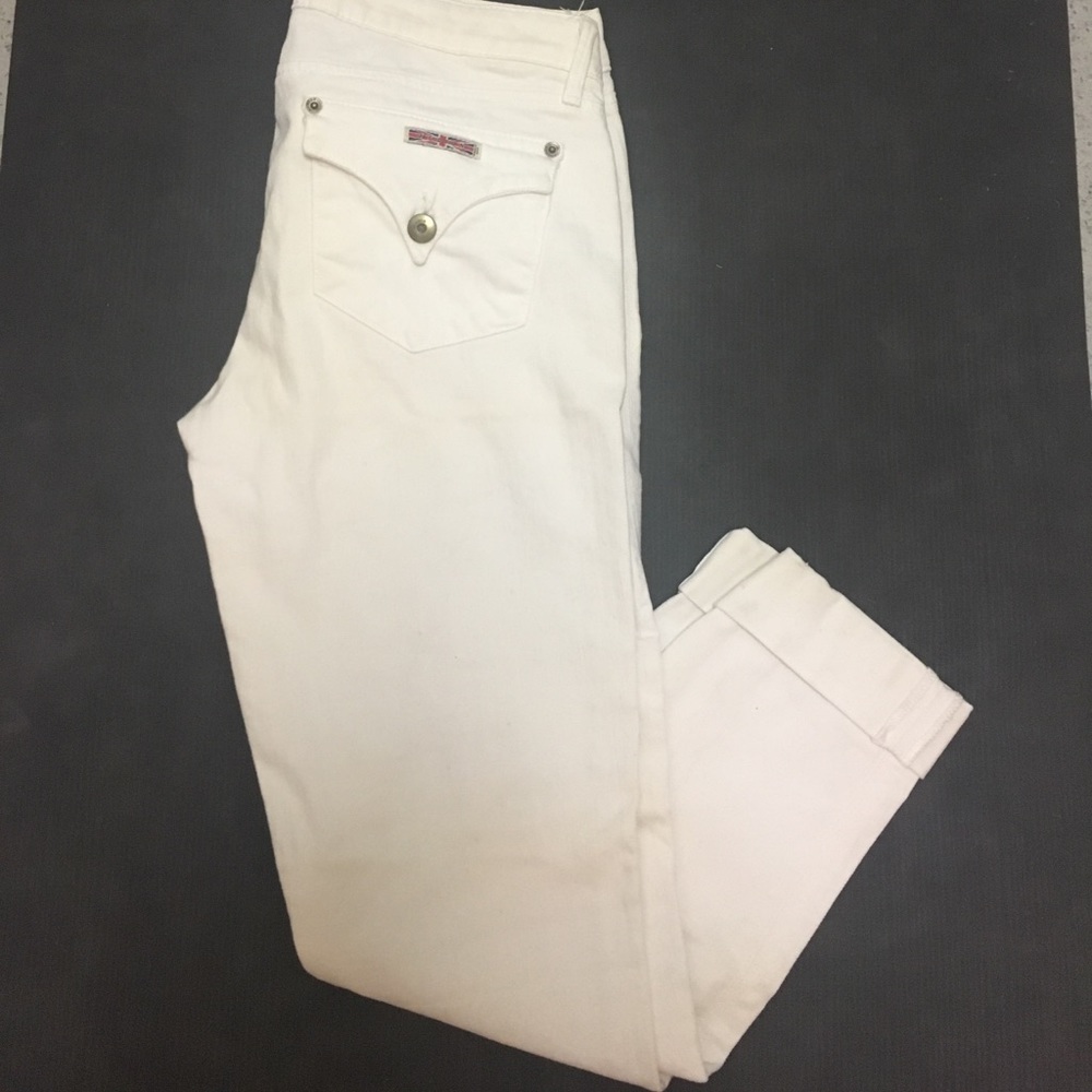 Hudson Jeans white cuffed jeans