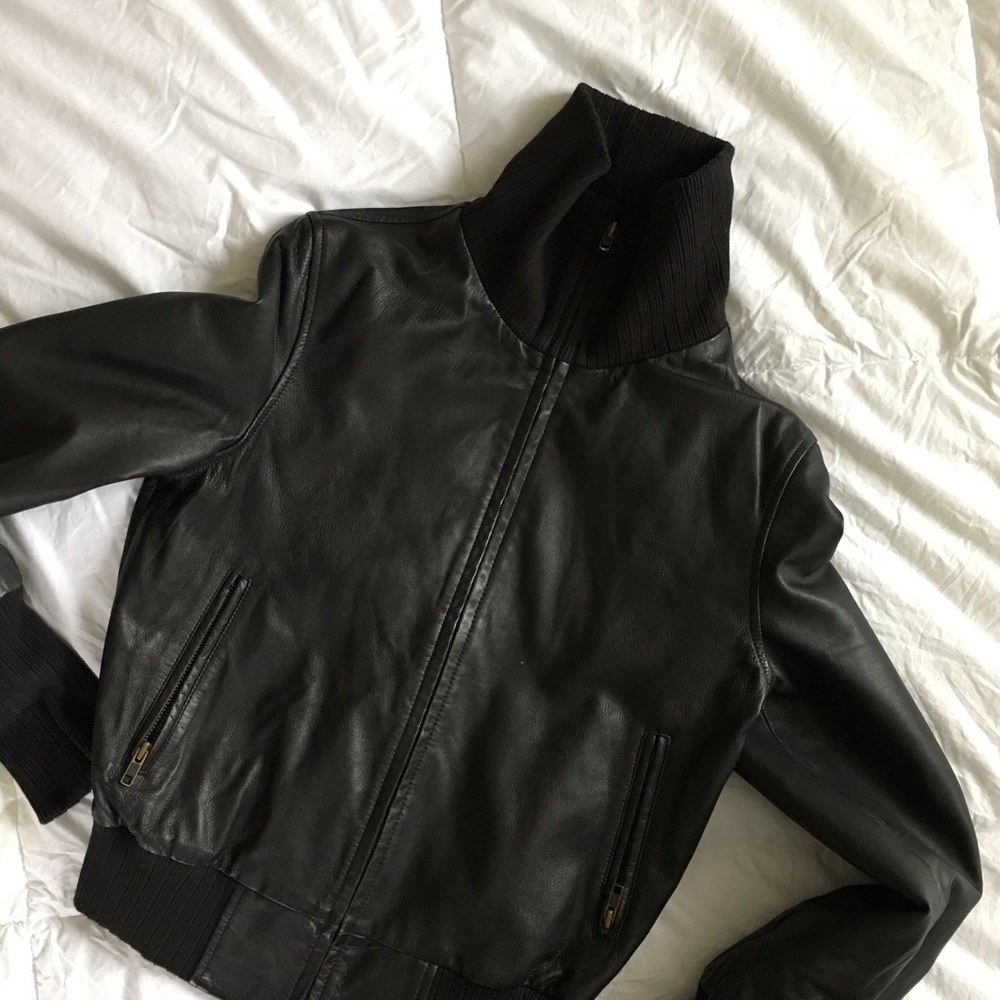 Vintage Gap Leather Bomber Jacket