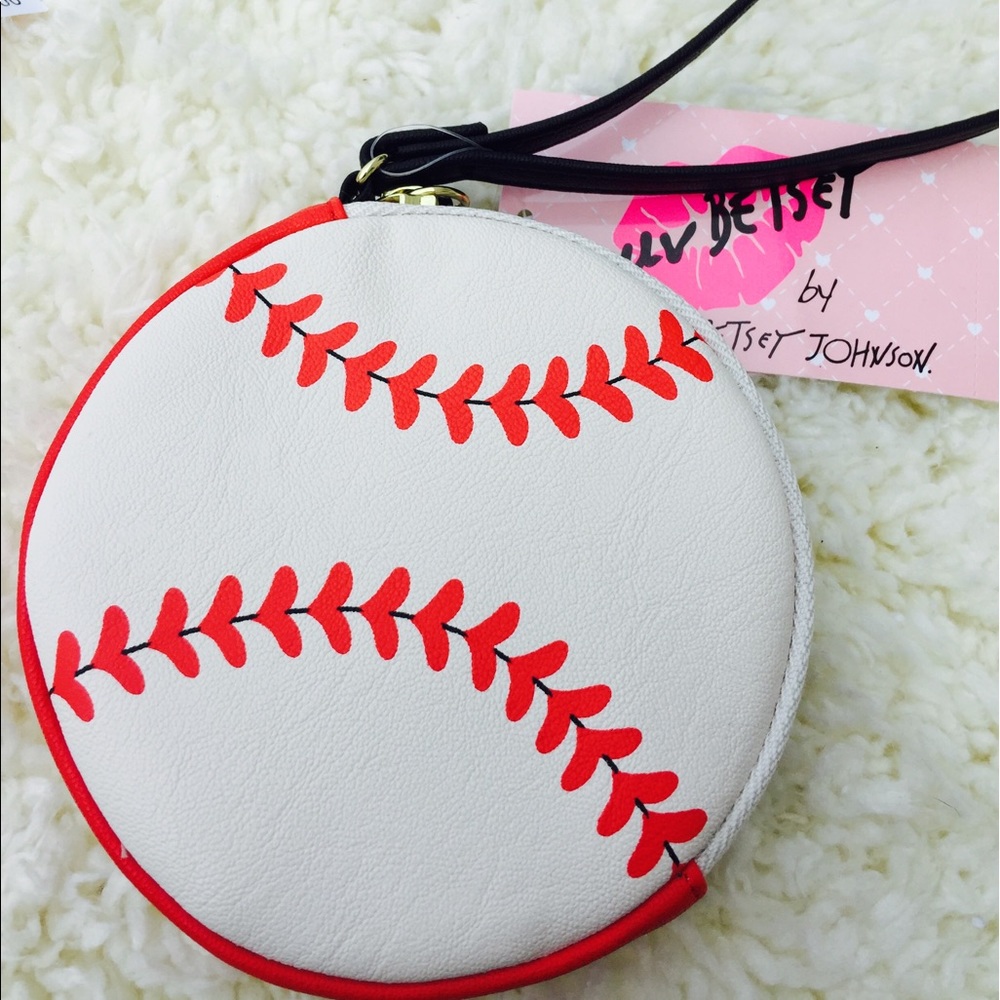 💕SOLD 💕Betsey Johnson baseball coin purse