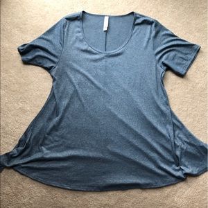 LulaRoe Blue heathered large Perfect T