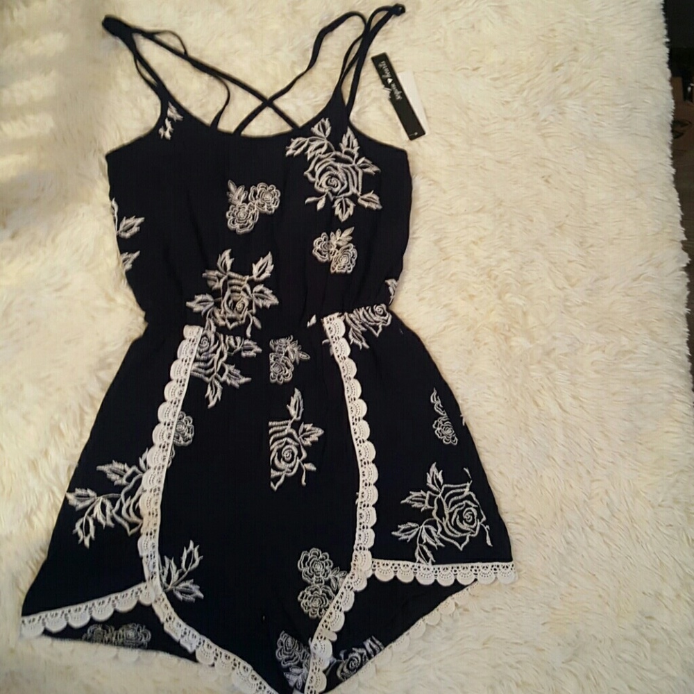 New Navy Floral Romper