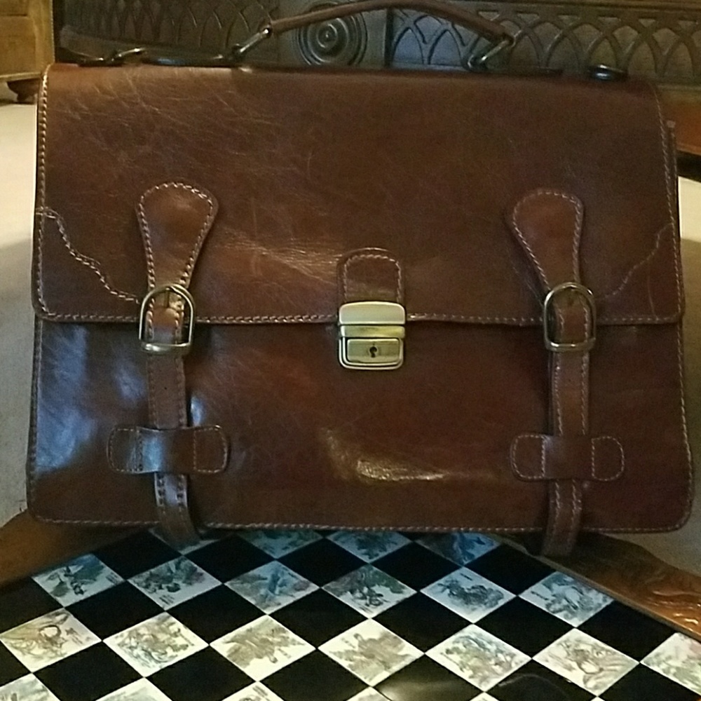 Genuine Italian Leather Briefcase / NWOT